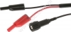 7076-IEC-50-100-SW Kabel koncentryczny 1,0m, wtyk BNC+2x(wtyk bezp. z gniazdem)4mm, czarny, ELECTRO-PJP, 7076IEC50100SW